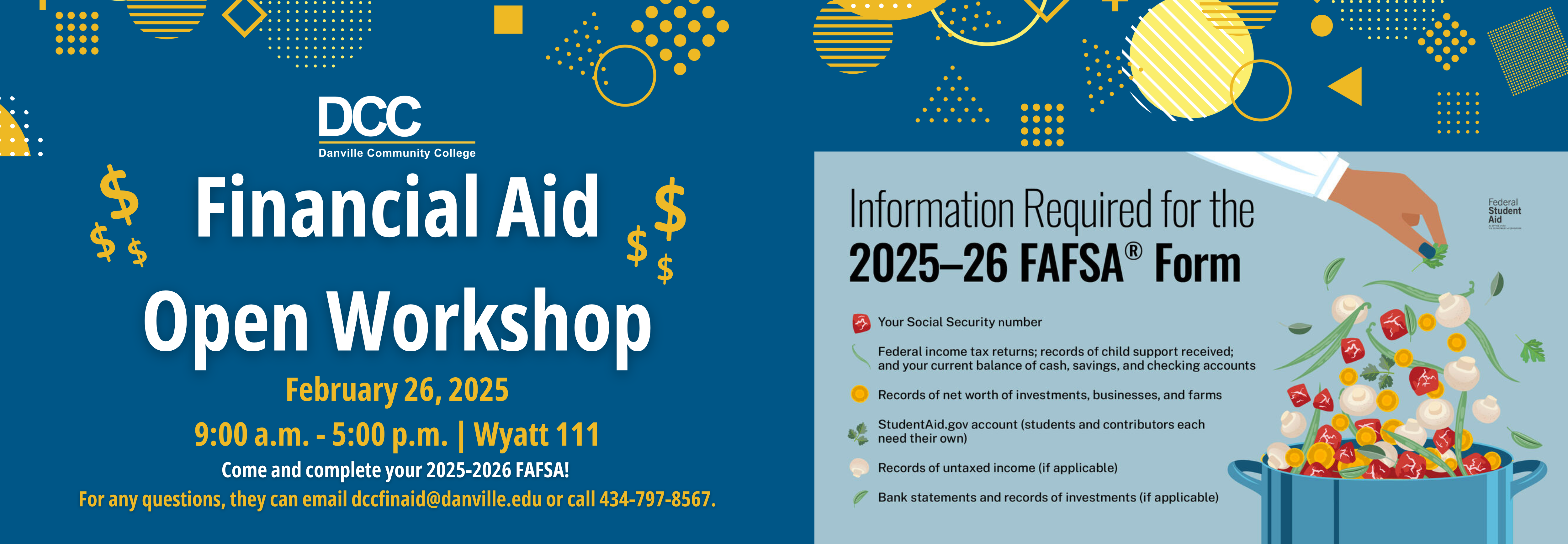 FAFSA Workshop on February 26, 2025 - 9am  - 5 pm.