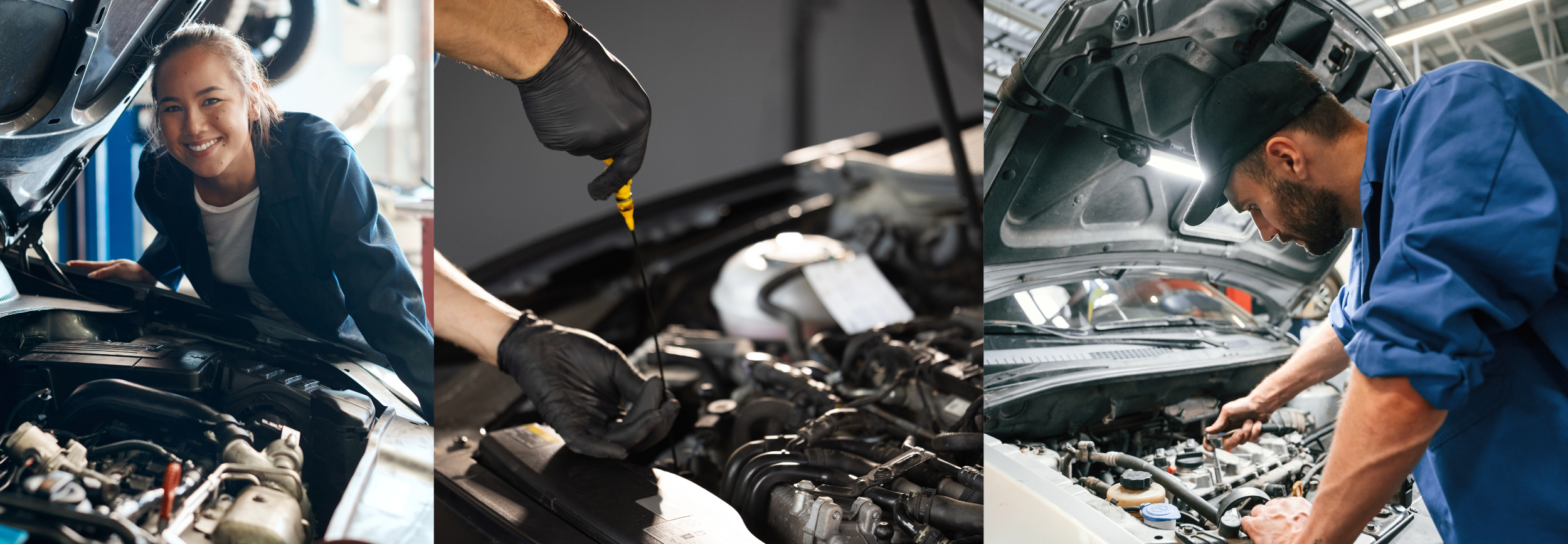 Diesel repair and maintenance. Students performing work. 
