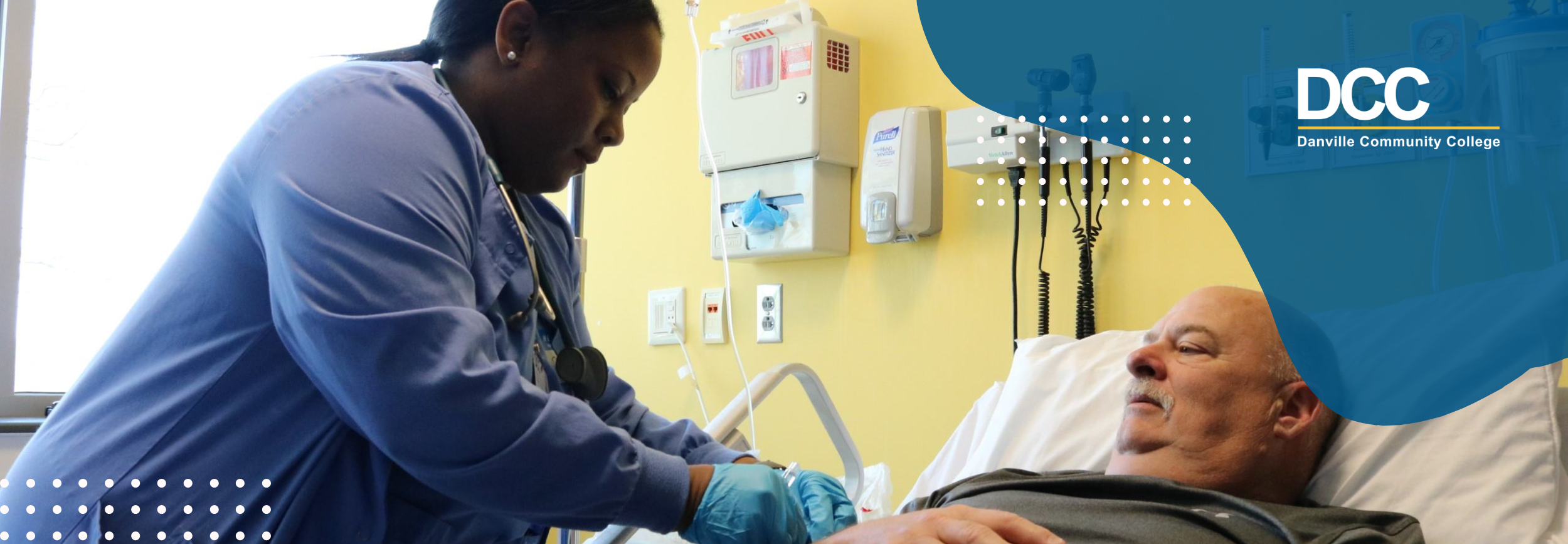 Nursing student practicing. 