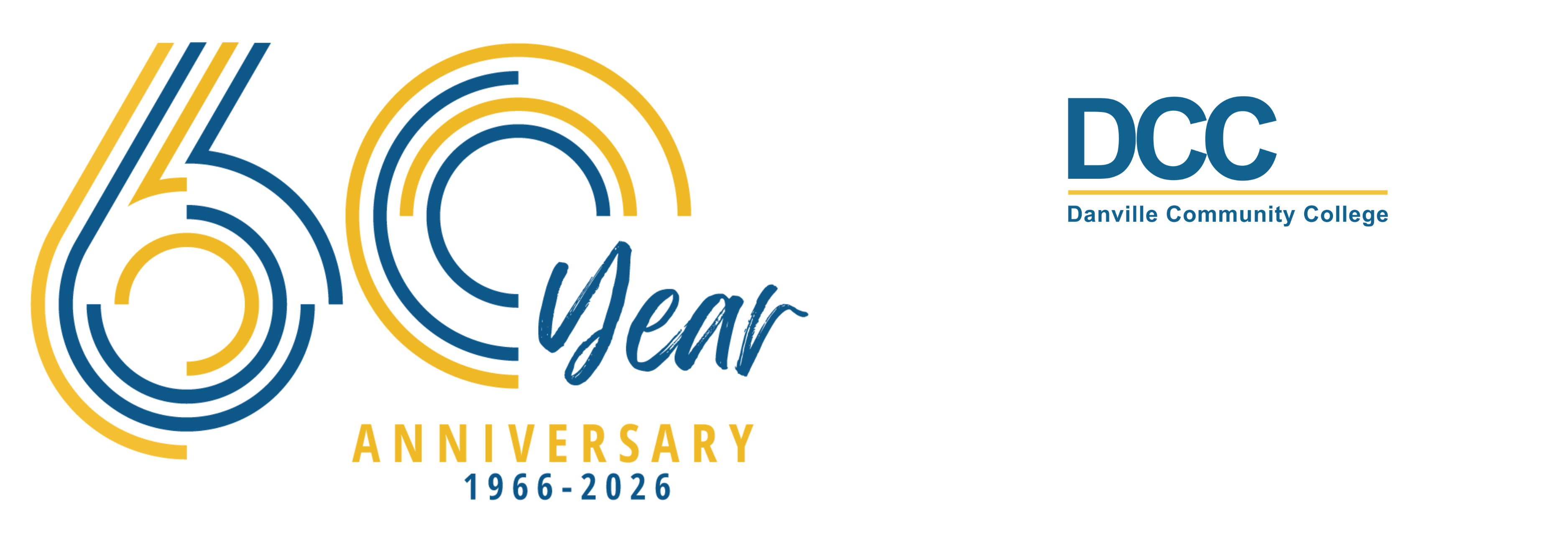 60th Anniversary logo and DCC logo on white background. 