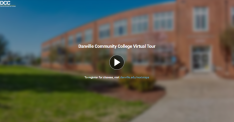 screenshot of the opening display and play button for the DCC virtual campus tour