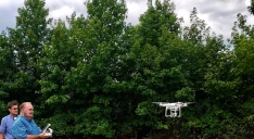 photo of Hutch Hutcheson flying drone at DCC